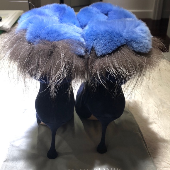 Manolo Blahnik Mink and Fox Fur ankle booties - Picture 3 of 8
